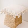 White Maya Handwoven Pillow Cover