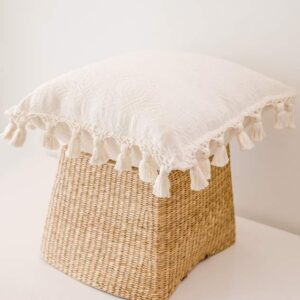 White Maya Handwoven Pillow Cover